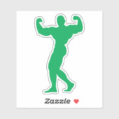 silhouette bodybuilding 10 musculation pose 1 シール (シート)