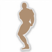 silhouette bodybuilding 5 musculation pose 1 シール (正面)