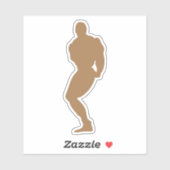 silhouette bodybuilding 5 musculation pose 1 シール (シート)