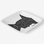 Silhouette Boy Graduate on White  ペーパープレート (傾斜あり)