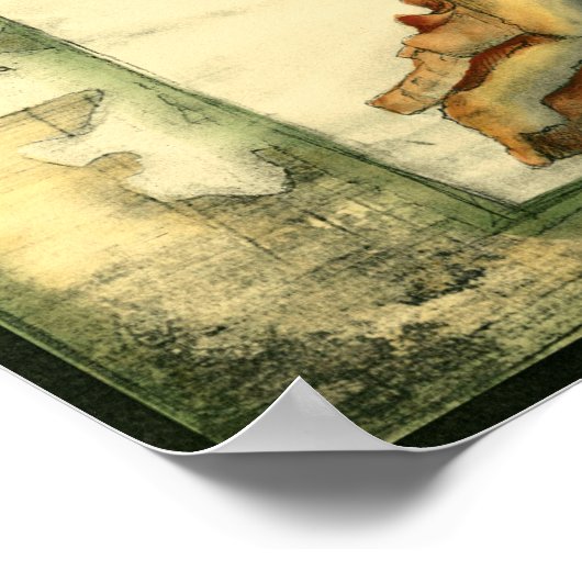 Silhouette Conch Shell ポスター (角)