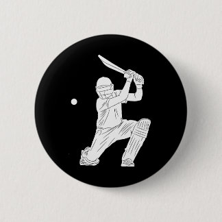Silhouette Cricket Player Tsman Cricketeers Tter H 缶バッジ