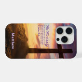 Silhouette Cross Scripture Verse Personalized iPhoneケース (裏面横)