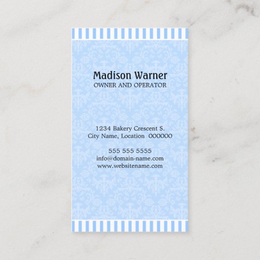 Silhouette Cupcakeエレガントな女性 名刺 (裏面)