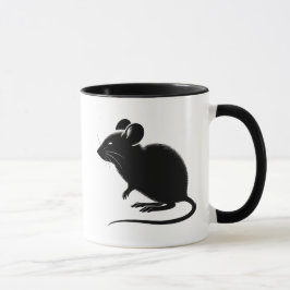 Silhouette d’un rat noir, design moderne.  マグカップ