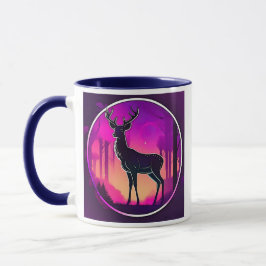 Silhouette d'un cerf sur aux aurores. マグカップ