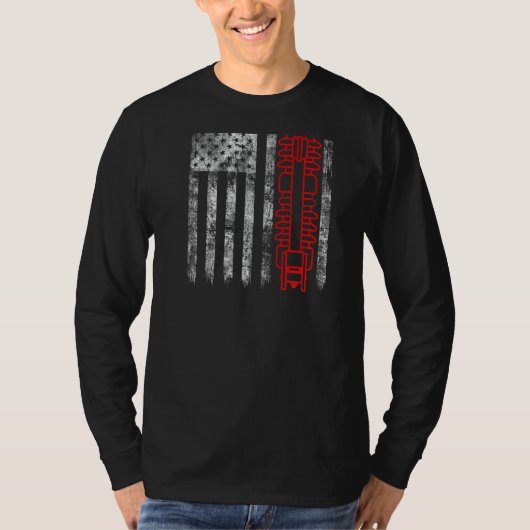 Silhouette Fuse Cutout American Flag Lineman  1 Tシャツ (正面)
