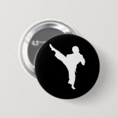 Silhouette Karate Fighter Shotokan Martial Arts Ta 缶バッジ (正面&裏面)