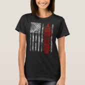 Silhouette Lightning Arrester American Flag Linema Tシャツ (正面)