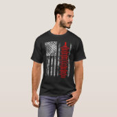 Silhouette Lightning Arrester American Flag Linema Tシャツ (正面フル)