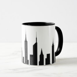 Silhouette noir de building マグカップ