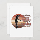 Silhouette of a dancer - Psalm based design インビテーションポストカード (正面/裏面)