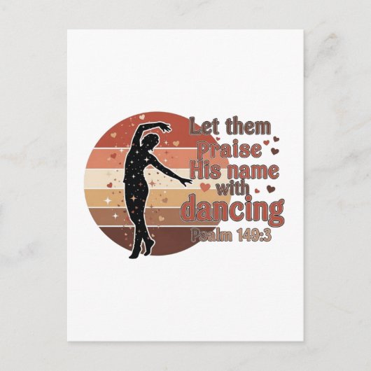 Silhouette of a dancer - Psalm based design インビテーションポストカード (正面)