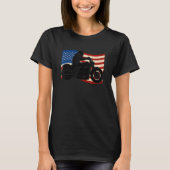 Silhouette of a person riding a motorcycle with am tシャツ (正面)
