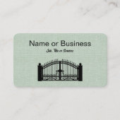 Silhouette of black fence on green 名刺 (正面)