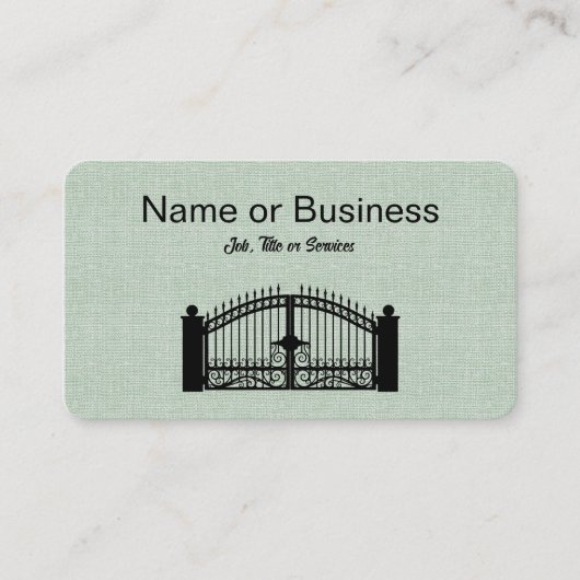 Silhouette of black fence on green 名刺 (正面)
