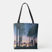 Silhouette of houses beside palm trees and pathway トートバッグ (裏面)