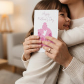 Silhouette of Mom and Daughter Minimalist Elegant カード