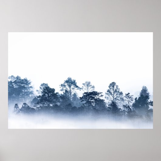 silhouette of multiple layers tropical rain forest ポスター (正面)