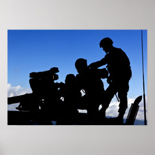 Silhouette of soldiers ポスター