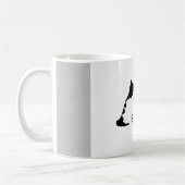 Silhouette of the peninsula Zingst, Darß and Fisch コーヒーマグカップ (左)