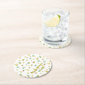 Silhouette Pattern Adult Any Age Birthday ラウンドペーパーコースター (インサイチュ)