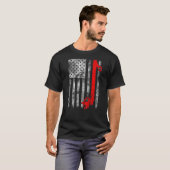 Silhouette Power Line Fuse American Flag Lineman Tシャツ (正面フル)