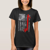 Silhouette Power Line Fuse American Flag Lineman Tシャツ (正面)