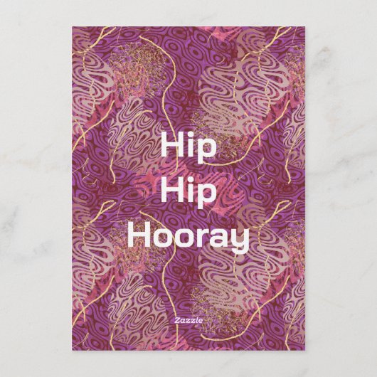 Silhouette Stencil Abstract Art Birthday 招待状 (裏面)