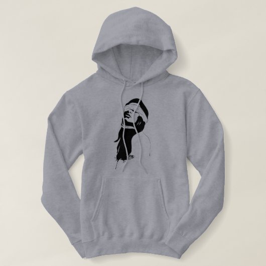 Silhouette surreal art hoodie black and white パーカ (デザイン正面)