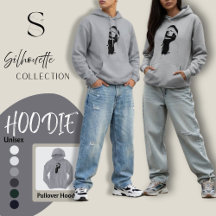 Silhouette surreal art hoodie black and white