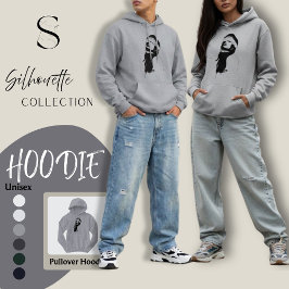 Silhouette surreal art hoodie black and white パーカ