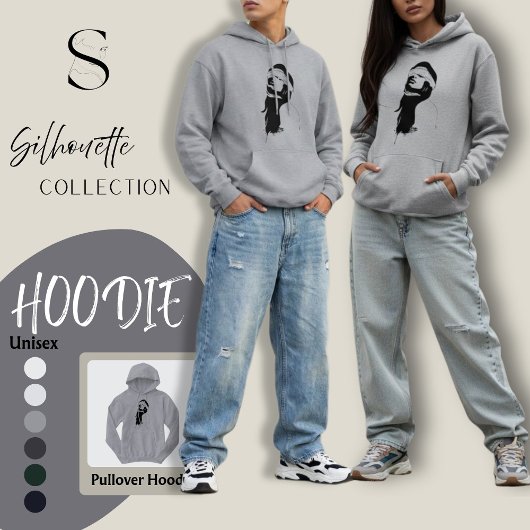 Silhouette surreal art hoodie black and white パーカ