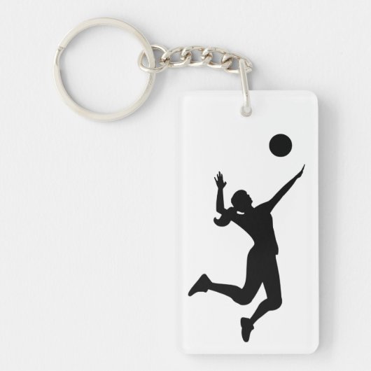 silhouette volleyball women キーホルダー (正面)