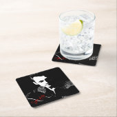 Silhouette with Autograph スクエアペーパーコースター (インサイチュ)