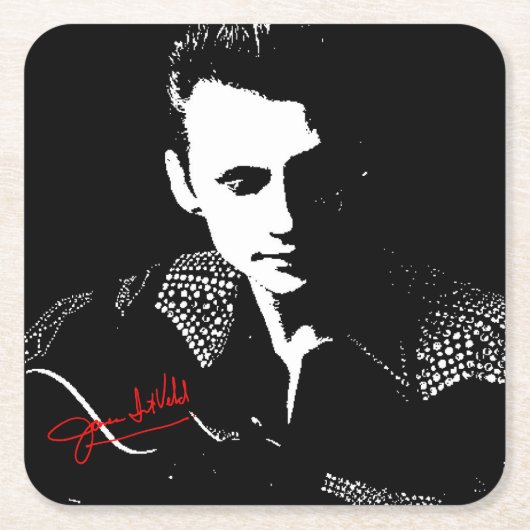Silhouette with Autograph スクエアペーパーコースター (正面)