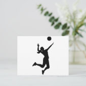 silhouette women's volleyball ポストカード (スタンド正面)