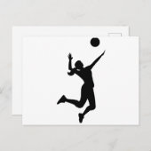 silhouette women's volleyball ポストカード (正面/裏面)