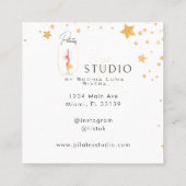 Silhouette Yoga Spa Studio Beauty Gold Stars スクエア名刺 (裏面)