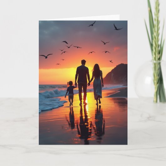 Silhouetted Family Fathers Day Card カード (正面)