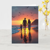 Silhouetted Family Fathers Day Card カード (黄色い花)