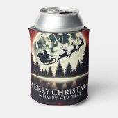 Silhouetted Santa and Reindeer Flying 缶クーラー (缶裏面)