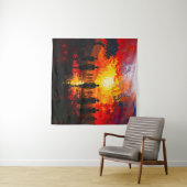 Silhouettes at Sunset: Fiery Horizon Walkers タペストリー (インサイチュ(横))