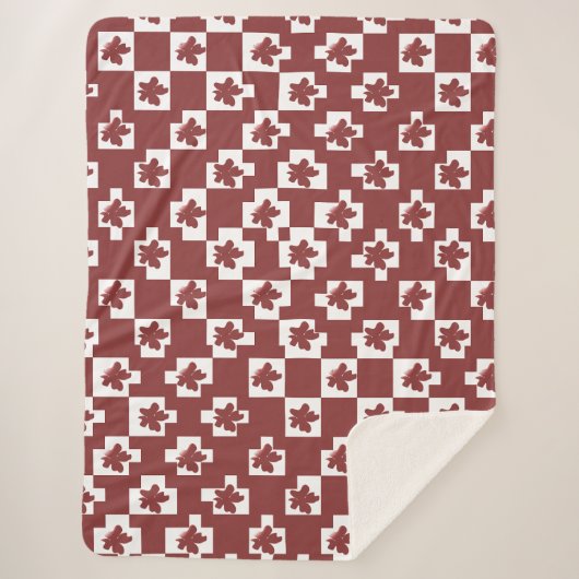 Silhueta de flores em padrão. シェルパブランケット (正面)