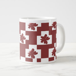 Silhueta de flores em padrão. ジャンボコーヒーマグカップ