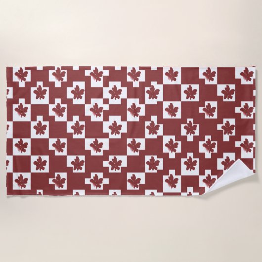 Silhueta de flores em padrão. ビーチタオル (正面)