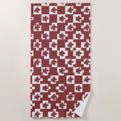 Silhueta de flores em padrão. ビーチタオル (正面)