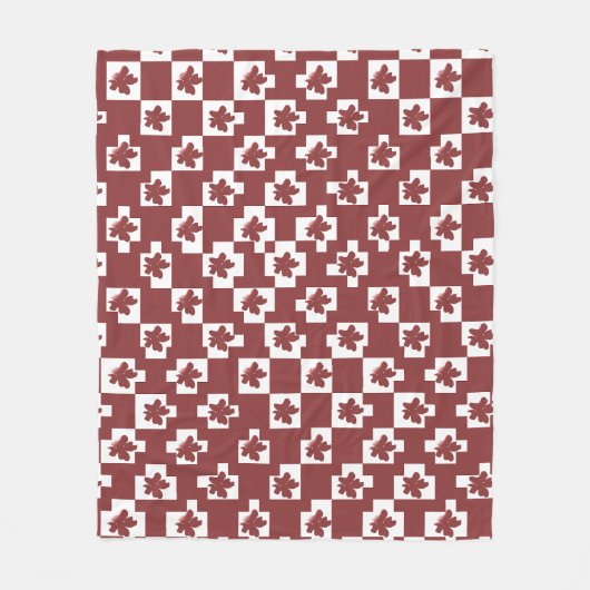 Silhueta de flores em padrão. フリースブランケット (正面)