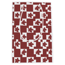 Silhueta de flores em padrão. ミディアムペーパーバッグ