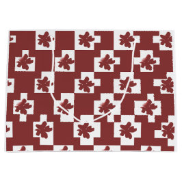 Silhueta de flores em padrão. ラージペーパーバッグ